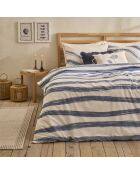 Copripiumino matrimoniale Marine in raso di cotone 100% blu - bianco - 200x220 cm