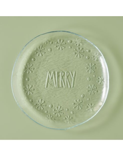Assiette de service Merry Glass naturel - 28 cm