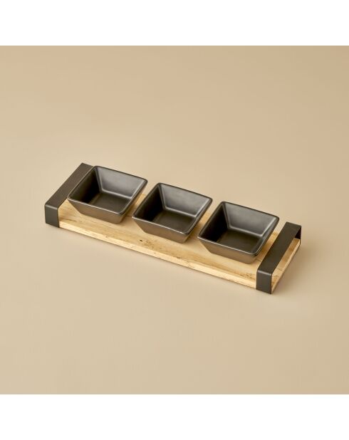 Set de presentación Astra con cuenco negro de 3 piezas