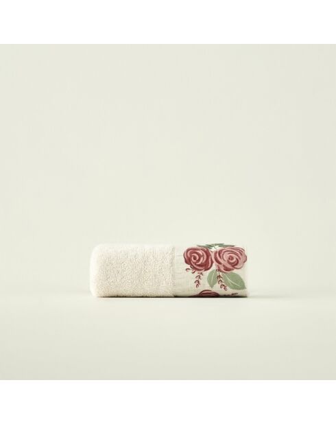 Cremefarbenes bedrucktes Handtuch - 30x50 cm