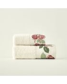 Cremefarbenes bedrucktes Handtuch - 30x50 cm