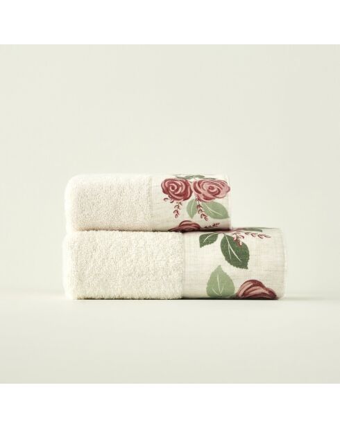 Cremefarbenes bedrucktes Handtuch - 30x50 cm