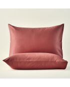 Set di 2 federe standard in 100% cotone satinato bordeaux