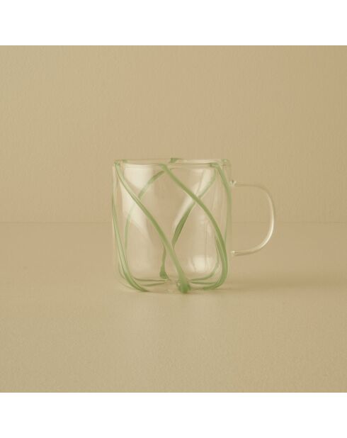 Beker met groene strepen - 420 cc