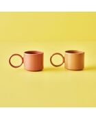 Set van 2 poederroze Arcana espressokopjes