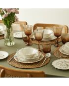 Le service de table Flores en porcelaine multicolore - 24 pièces