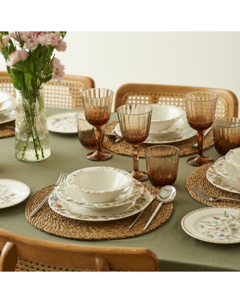 Das Flores Tafelservice aus mehrfarbigem Porzellan - 24 Stück