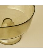 Plat de présentation en verre sur pied Geo vert - 21x16 cm