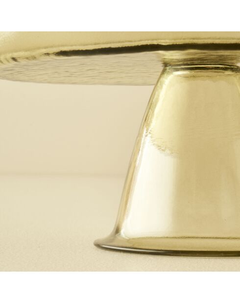 Plat de présentation en verre sur pied Geo vert - 21x16 cm