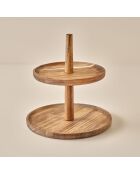 Plat à biscuits à deux étages Elara naturel