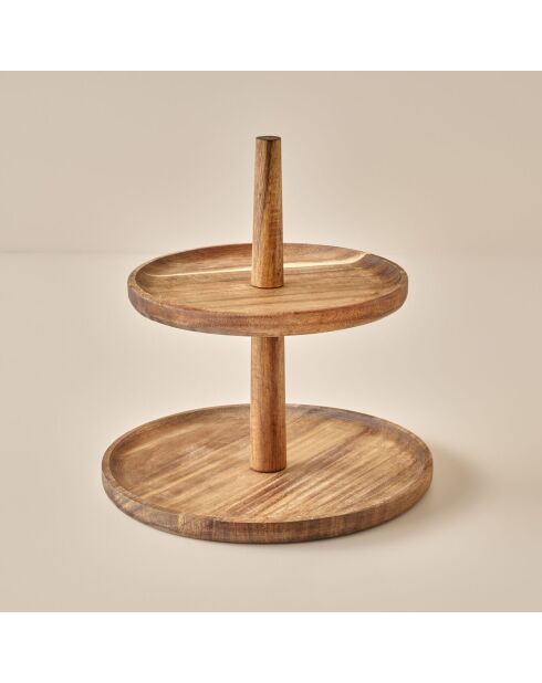 Plat à biscuits à deux étages Elara naturel