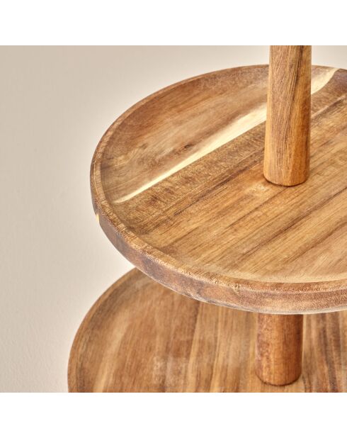 Plat à biscuits à deux étages Elara naturel