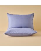 Set di 2 federe standard blu in raso di cotone 100%