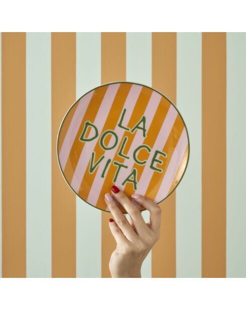 Lot de 4 assiettes Line multicolores - 21 cm