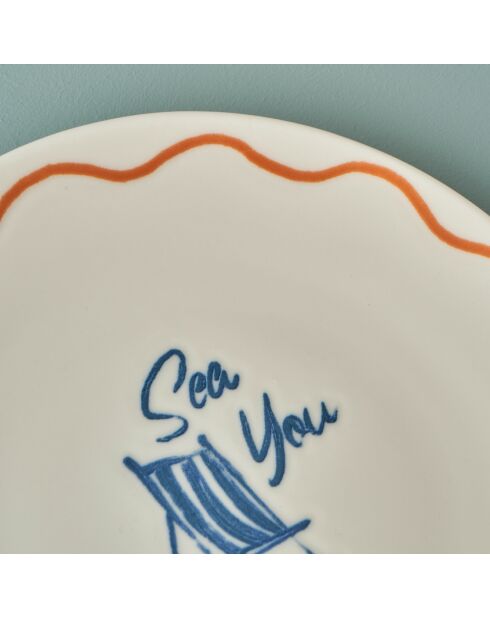 Lot de 6 assiettes Marin multicolores - 19 cm