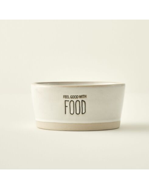 Cuenco de gres bohemio blanco - 850 cc