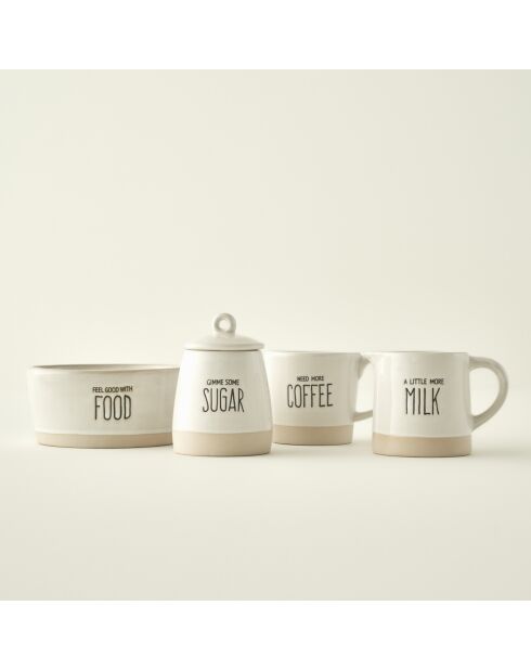 Cuenco de gres bohemio blanco - 850 cc