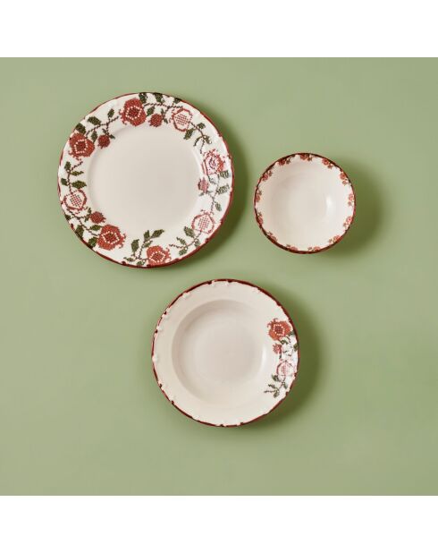 Juego de vajilla Jolly de porcelana roja - 18 piezas