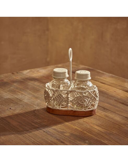 Set saliera e pepiera naturale Flick - 14x9x20 cm