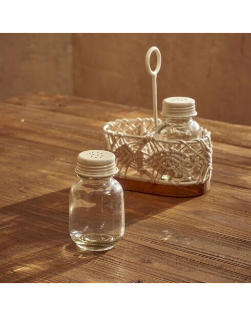 Set saliera e pepiera naturale Flick - 14x9x20 cm