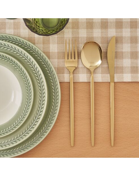 Lot de couverts à dessert Siena en or - 18 pièces