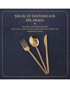 Lot de couverts à dessert Siena en or - 18 pièces