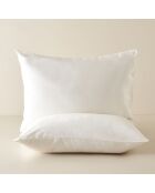 Set di 2 federe standard in raso bianco 100% cotone