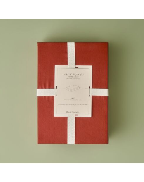 Lenzuolo matrimoniale Arno in raso di terracotta 100% cotone - 160x200x35 cm