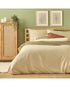 Copripiumino matrimoniale Arno in 100% cotone satinato beige - 260x240 cm