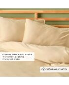 Copripiumino matrimoniale Arno in 100% cotone satinato beige - 260x240 cm