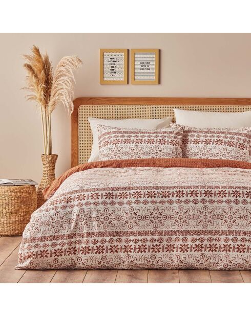 Copripiumino matrimoniale Arno in terracotta - 260x240 cm