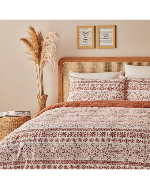 Copripiumino matrimoniale Arno in terracotta - 260x240 cm