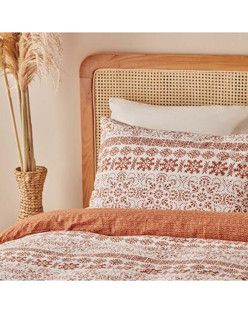 Copripiumino matrimoniale Arno in terracotta - 260x240 cm