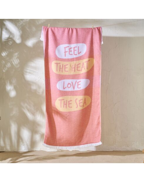 Peshtamal Love The Sea Terrakotta-Serviette, 90 x 160 cm