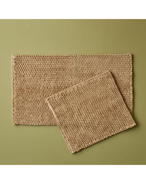Lot de 2 tapis confortables beiges