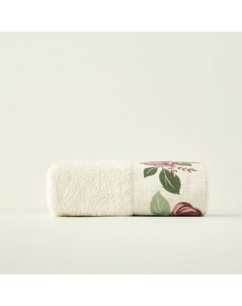 Rosafarbenes cremefarbenes bedrucktes Gesichtstuch - 50x90 cm