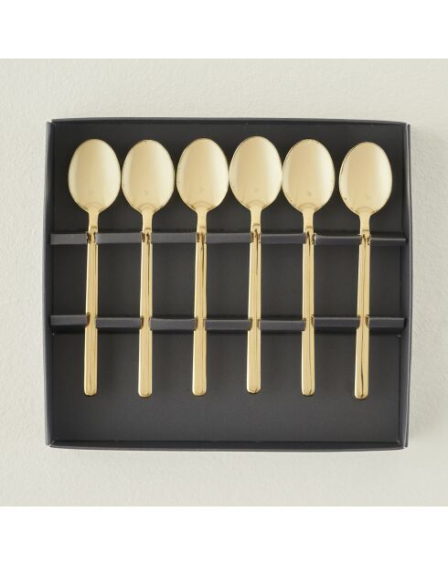 Lot de 6 cuillères à café Milano en or