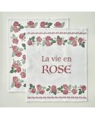 Set di 2 strofinacci da cucina rosa crema