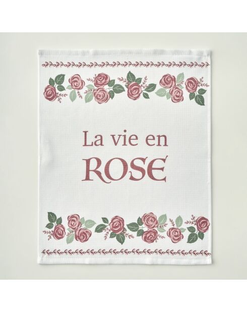 Set di 2 strofinacci da cucina rosa crema