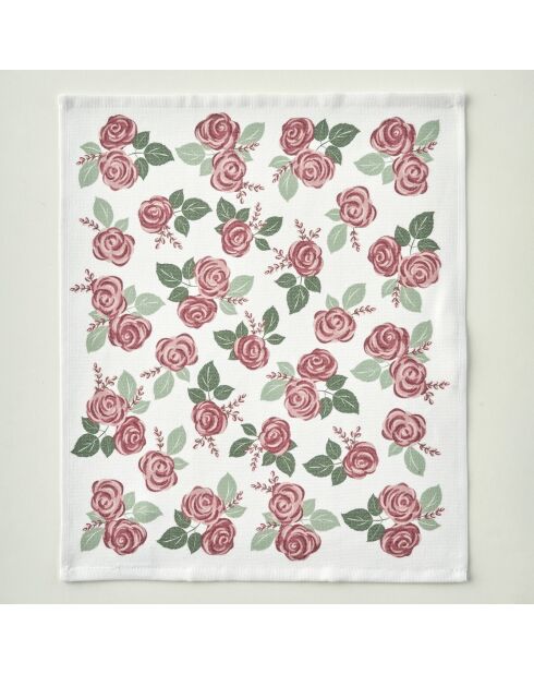 Set di 2 strofinacci da cucina rosa crema