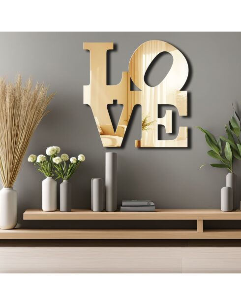 Decoratieve gouden spiegel 47 x 48 cm