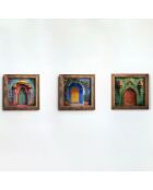 Gerahmtes Dekobild aus MDF (3 Stück) 16 x 16 x 2 cm