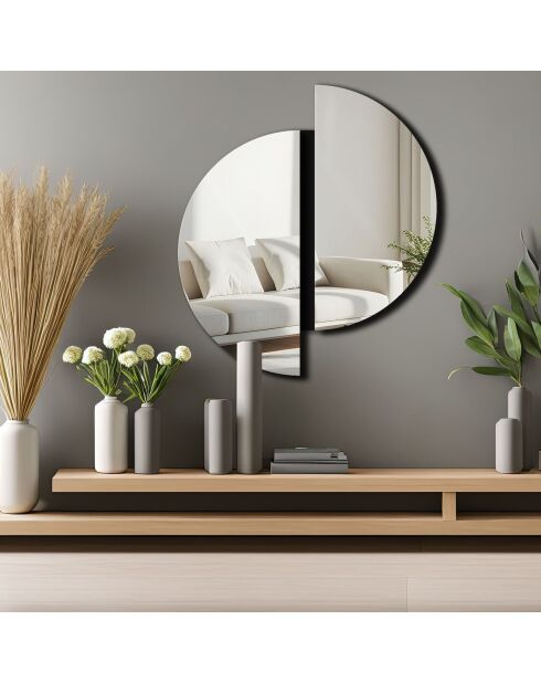 Decoratieve zilveren spiegel 44 x 50 cm