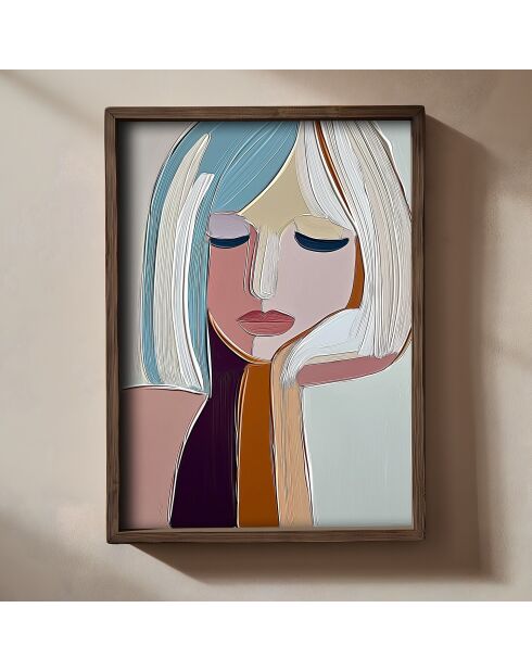 Gerahmte MDF-Dekorplatte 35 x 47 x 2 cm