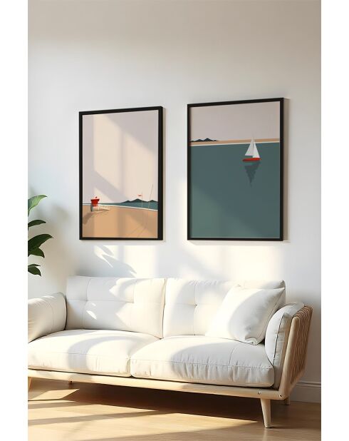 Gerahmtes Dekobild aus MDF (2 Stück) 50 x 70 cm