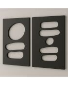 Pannello decorativo in MDF (2 pezzi) nero 40 x 60 cm