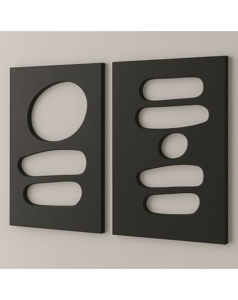 Pannello decorativo in MDF (2 pezzi) nero 40 x 60 cm