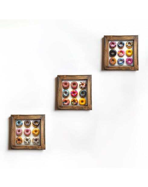 Quadro decorativo in MDF con cornice (3 pezzi) 16 x 16 x 2 cm