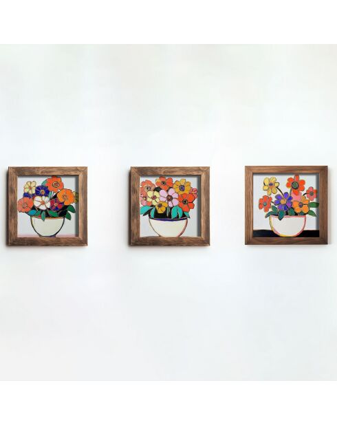 Quadro decorativo in MDF con cornice (3 pezzi) 16 x 16 x 2 cm