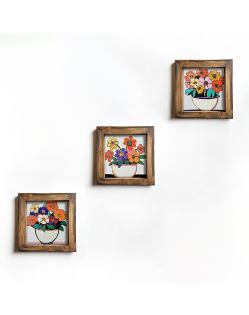 Quadro decorativo in MDF con cornice (3 pezzi) 16 x 16 x 2 cm